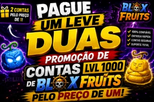 Promoção pague 1 leve 2 contas de blox fruits level 1000 - Roblox