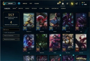Conta unranked com 107 Champs e 53 Skins - League of Legends LOL