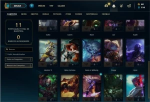 Conta bronze 2 com 25 Champs e 7 Skins + 1 Fragmento de skin - League of Legends LOL