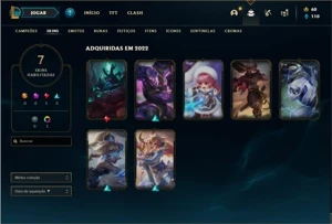 Conta bronze 2 com 25 Champs e 7 Skins + 1 Fragmento de skin - League of Legends LOL