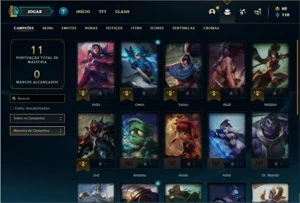 Conta bronze 2 com 25 Champs e 7 Skins + 1 Fragmento de skin - League of Legends LOL