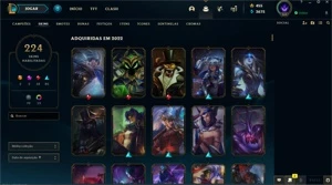 CONTA DE 2012, EX PLATINA, VÁRIAS SKINS E TODOS OS CAMPEÕES - League of Legends LOL