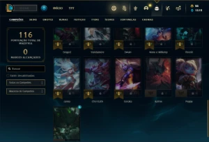 Conta Unranked com 31 Champs e 15 Skins - League of Legends LOL