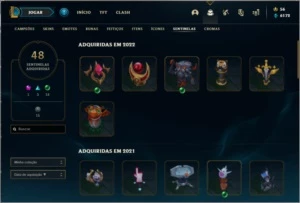 CONTA DIMANTE IV, 275 SKINS - League of Legends LOL
