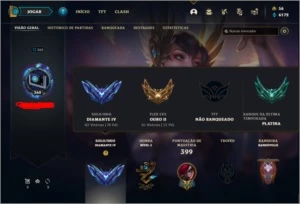 CONTA DIMANTE IV, 275 SKINS - League of Legends LOL