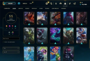Conta Platina 4 com 70 Champs e 53 Skins + 1 Prestigios - League of Legends LOL