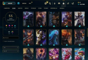 Conta Platina 4 com 70 Champs e 53 Skins + 1 Prestigios - League of Legends LOL