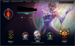 CONTA LEAGUE OF LEGENDS - GOLD 1 - BORDA DE PLATINA LOL
