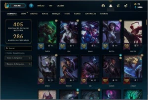 Conta platina 4 com TODOS os champs e 201 skins ( MAIN ADC ) - League of Legends LOL