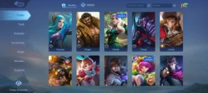 Conta Mobile Legends com 43 heróis e 43 skins