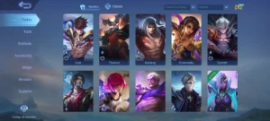 Conta Mobile Legends com 43 heróis e 43 skins