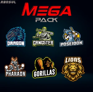 Pack com 165 Logos Gamers