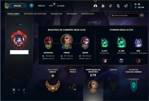 Conta ouro 3 com TODOS os champs e 139 Skins + 1 Prestigio - League of Legends LOL