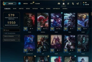 Conta ouro 3 com TODOS os champs e 139 Skins + 1 Prestigio - League of Legends LOL