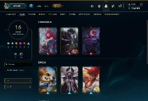 Mestre com 40 Champs e 16 Skins - League of Legends LOL