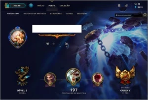 CONTA LEAGUE OF LEGENDS OURO COM BORDA OURO LOL