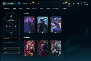 Conta ouro 4 com 41 Champs e 6 Skins + 1 Fragmento - League of Legends LOL