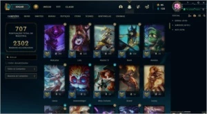 CONTA PLAT 1 COM 155 CHAMPS,140 SKINS E 441 ÍCONES - League of Legends LOL