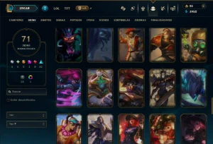 Unranked com 110 Champs e 71 Skins ( JG / SUP / TOP ) - League of Legends LOL