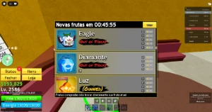 Conta Roblox cheia de frutas no blox frutas e todos os pass