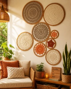 Painel de 8 Mandalas em Crochê - Artesanato e Personalizados