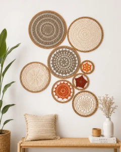 Painel de 8 Mandalas em Crochê - Artesanato e Personalizados