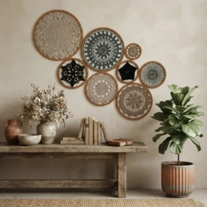 Painel de 8 Mandalas em Crochê - Artesanato e Personalizados