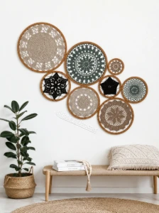 Painel de 8 Mandalas em Crochê - Artesanato e Personalizados