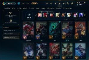 Mestre com 32 Champs e 8 Skins - League of Legends LOL
