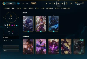 Mestre com 32 Champs e 8 Skins - League of Legends LOL