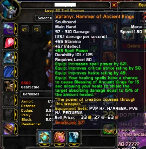 Wow Brasil 3.3.5 (Shaman Full Pvp E Pve Com Valanyr) - Blizzard