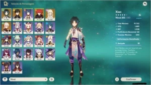 Conta AR 52 (Xiao+Zhongli+Kazuha+Diluc+Mona) - Genshin Impact