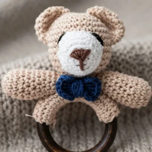 Chocalho Ursinho Gravata Amigurumi - Artesanato e Personalizados