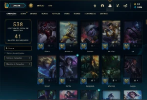 Conta ouro 3 com TODOS os champs e 155 Skins + 5 Vitoriosas - League of Legends LOL
