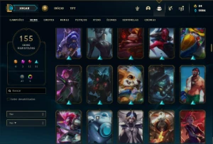 Conta ouro 3 com TODOS os champs e 155 Skins + 5 Vitoriosas - League of Legends LOL