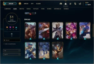 Conta bronze 3 com 31 skins e 105 champs - League of Legends LOL