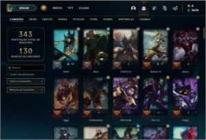 Conta bronze 3 com 31 skins e 105 champs - League of Legends LOL