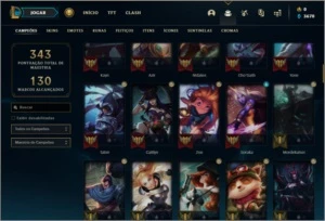 Conta bronze 3 com 31 skins e 105 champs - League of Legends LOL