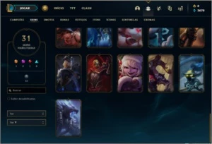 Conta bronze 3 com 31 skins e 105 champs - League of Legends LOL