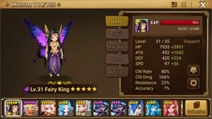 Reroll Summoners War lvl14 com Fairy King Dark - Nyx