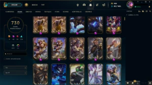 Conta LoL platina 1 75 pdl full champ 730 skins - League of Legends