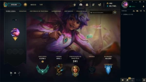 Conta LoL platina 1 75 pdl full champ 730 skins - League of Legends