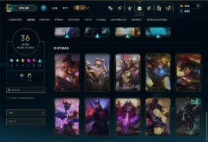Platina 2 com 125 Champs e 36 Skins +1 Prestigio - League of Legends LOL