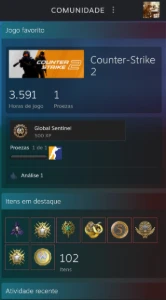 Steam CS2 Premium com medalhas 3.500 horas