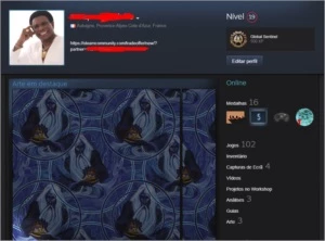 Steam level 19, 102 jogos.