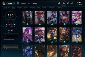 Conta Ferro 2 com 93 Champs e 120 Skins + 3 Ultimates - League of Legends LOL