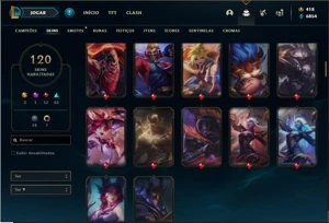 Conta Ferro 2 com 93 Champs e 120 Skins + 3 Ultimates - League of Legends LOL