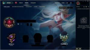 CONTA LEAGUE OF LEGENDS PLATINA V, 30 SKINS. LOL