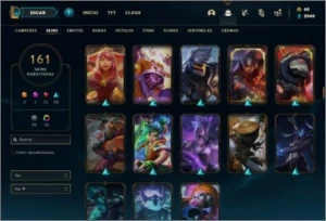 Conta prata 1 com TODOS os champs e 161 skins - League of Legends LOL