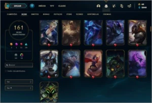 Conta prata 1 com TODOS os champs e 161 skins - League of Legends LOL